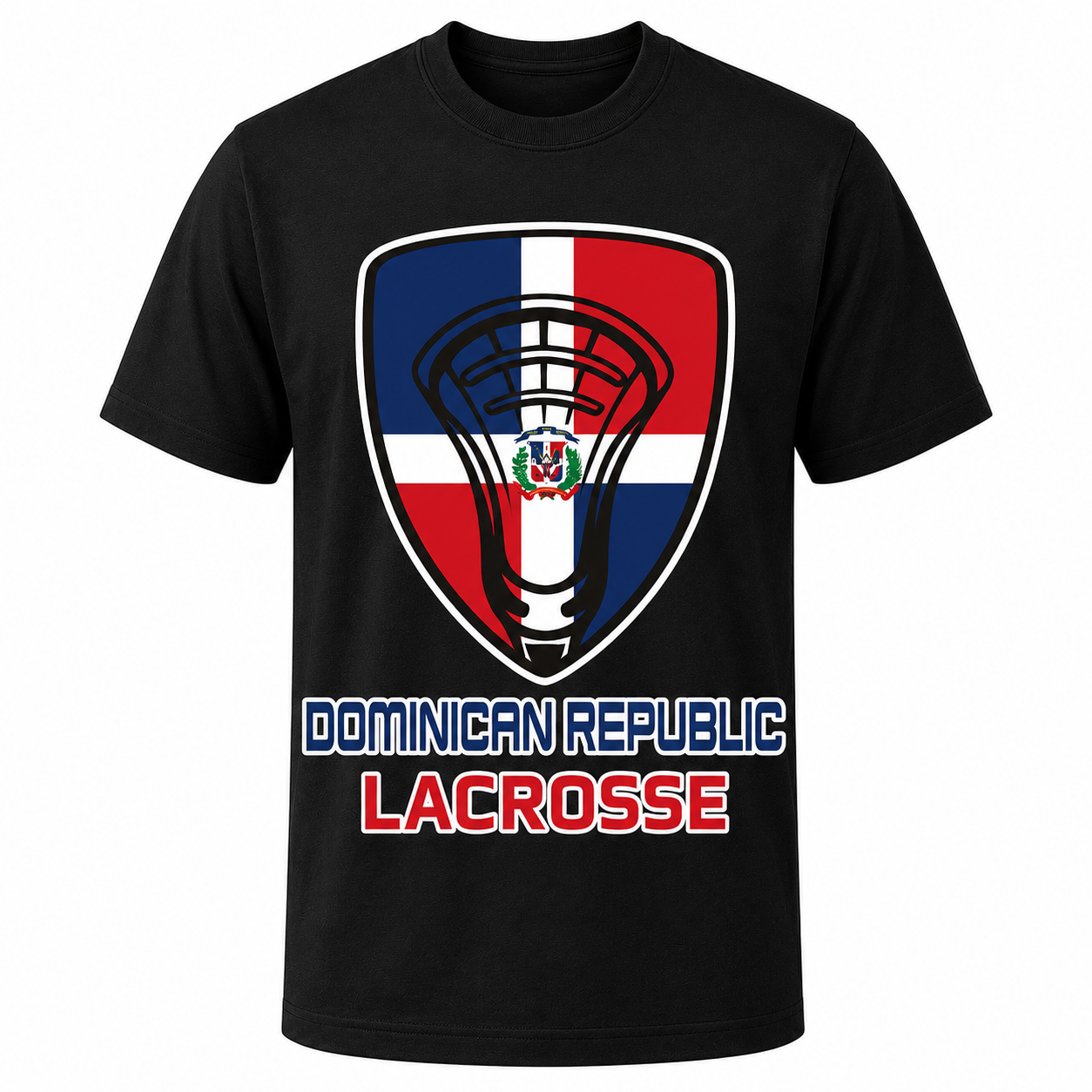 Dominican Republic Lacrosse crest t-shirt in black
